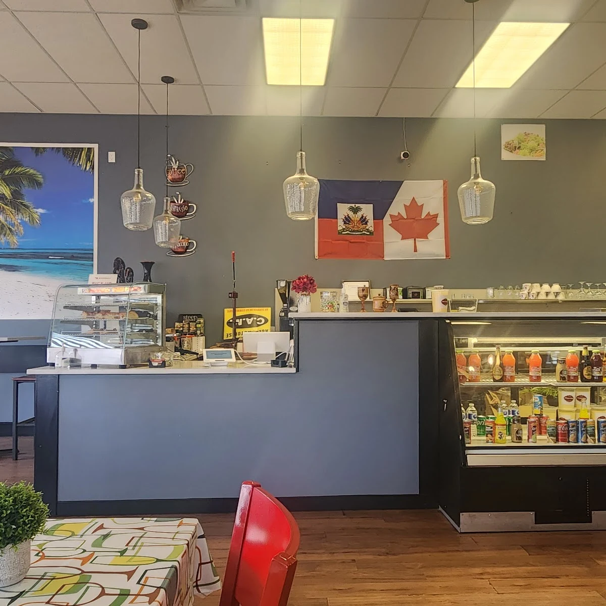 Dining room at Caribbean Latino Finger Licking Restaurant on 118 Avenue in Eastwood, Edmonton